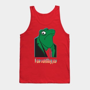 Cool, funny, cute frog with tuxedo, wstching you Tank Top